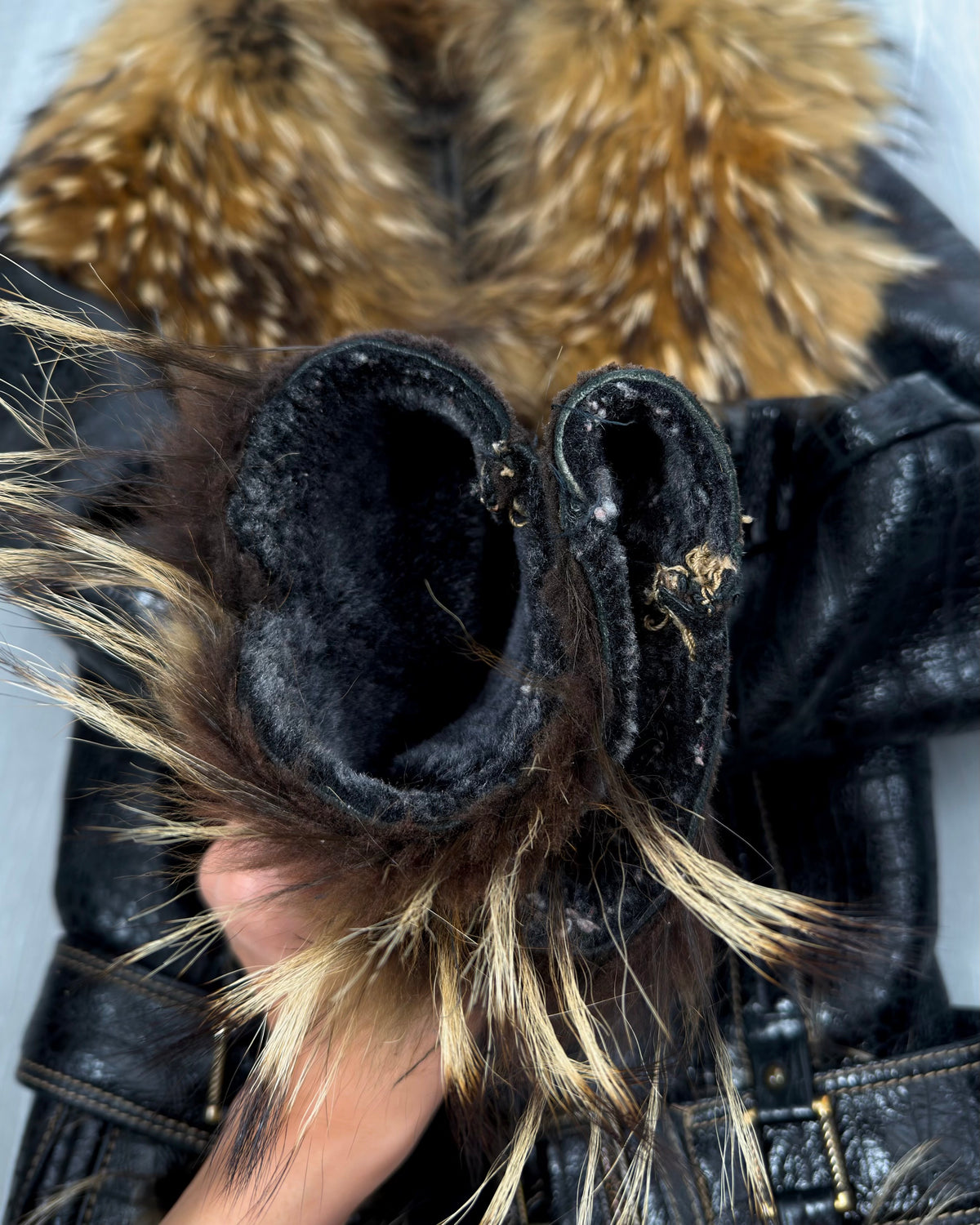 Vintage Fur Leather Jacket — XS/M