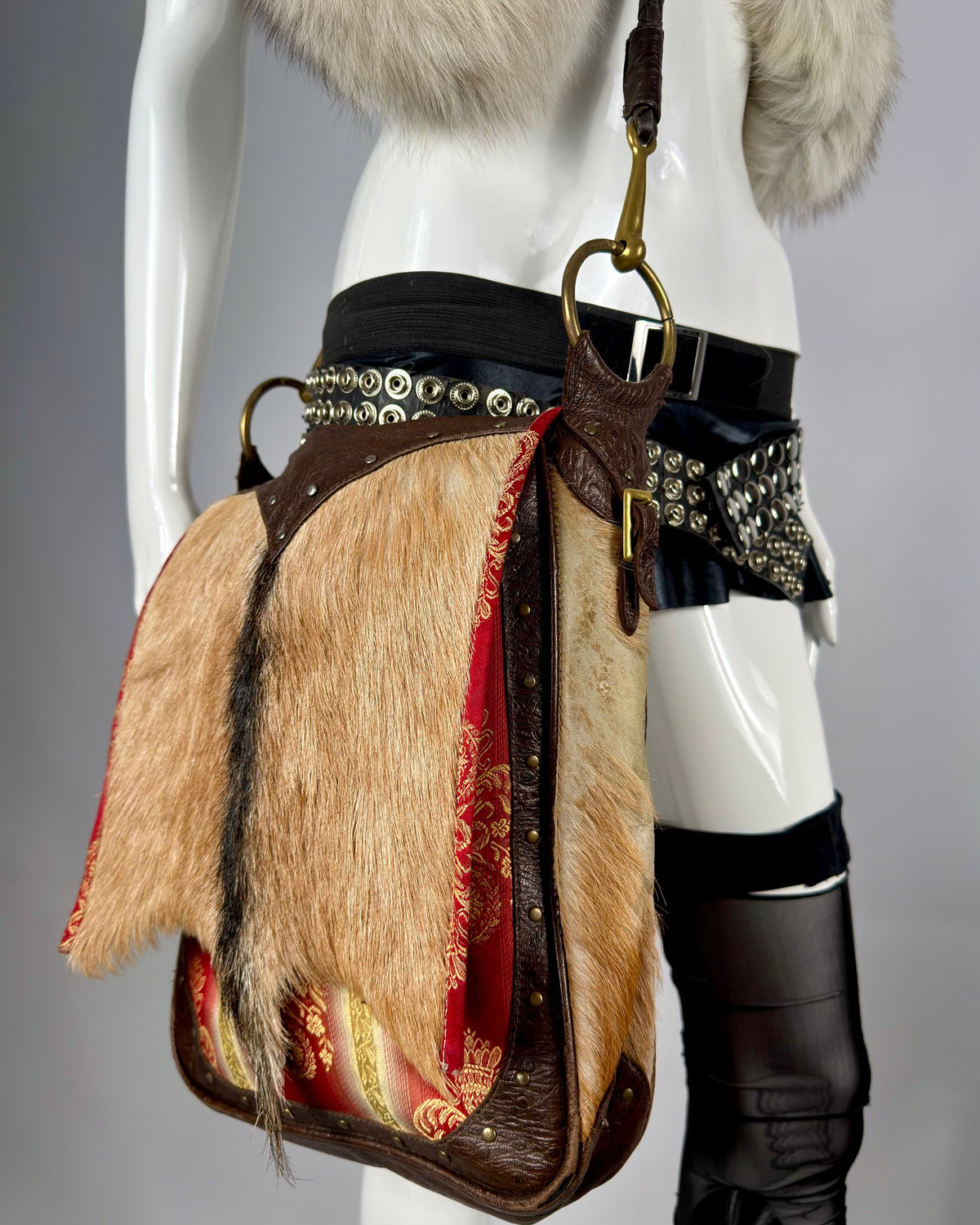 Vintage Fur Leather Cowhide Bag
