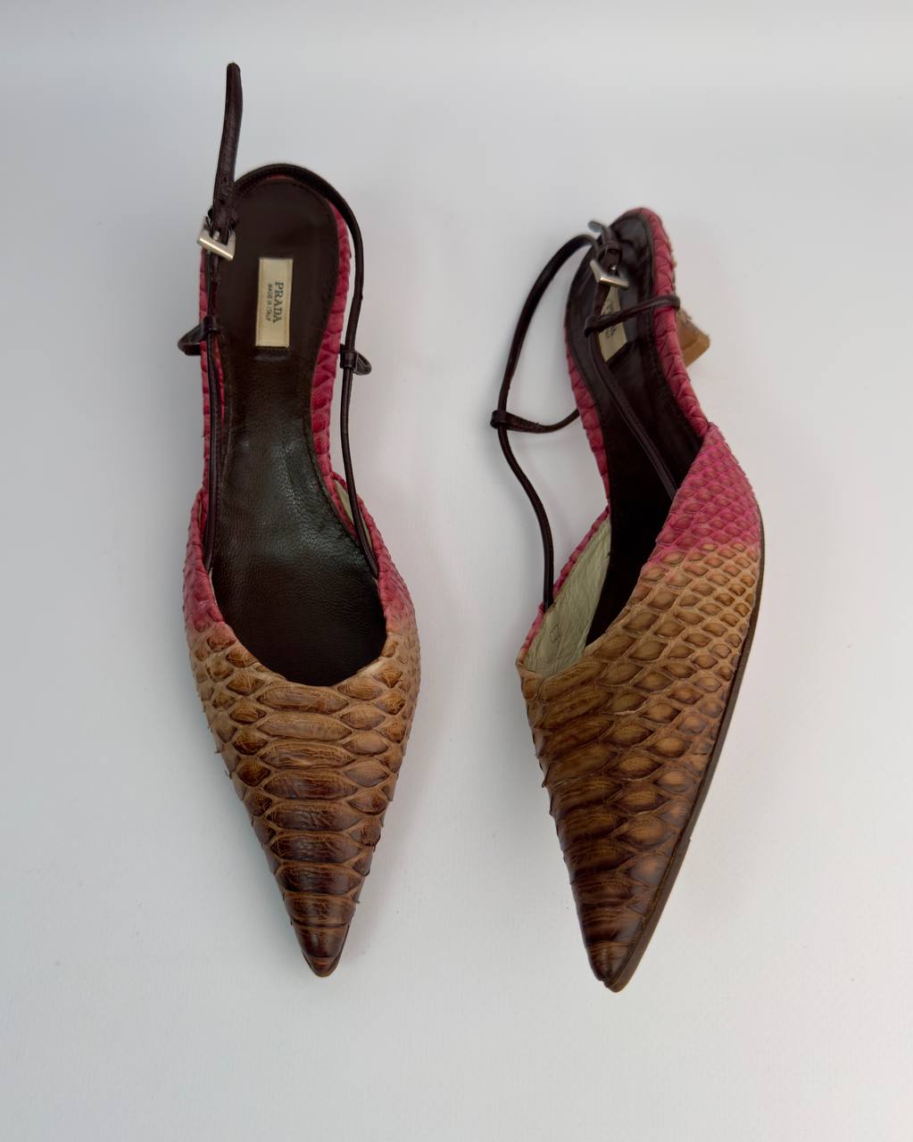 Prada Vintage Python Kitten Heels — 39