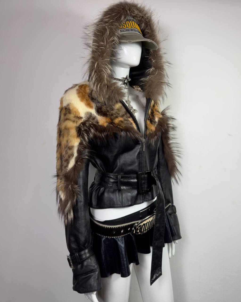 Vintage Fur Leather Jacket XS/M