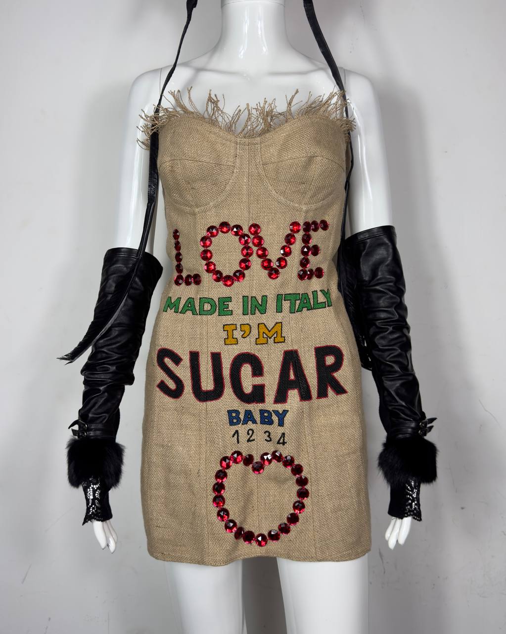 Dolce Gabbana S/S 1992 Runway Jute Corset Dress
