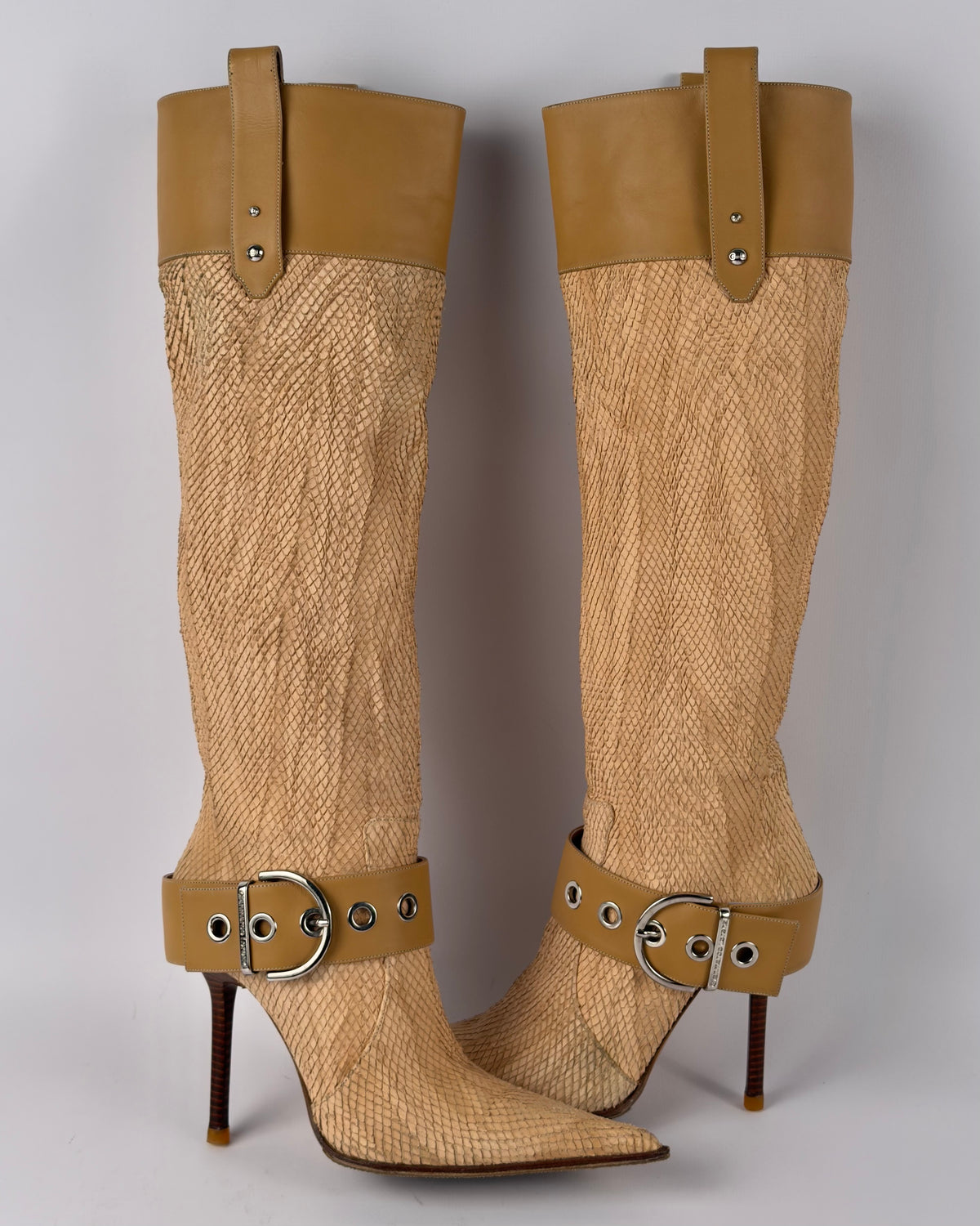 Gianmarco Lorenzi Vintage Leather Buckle Boots — 38