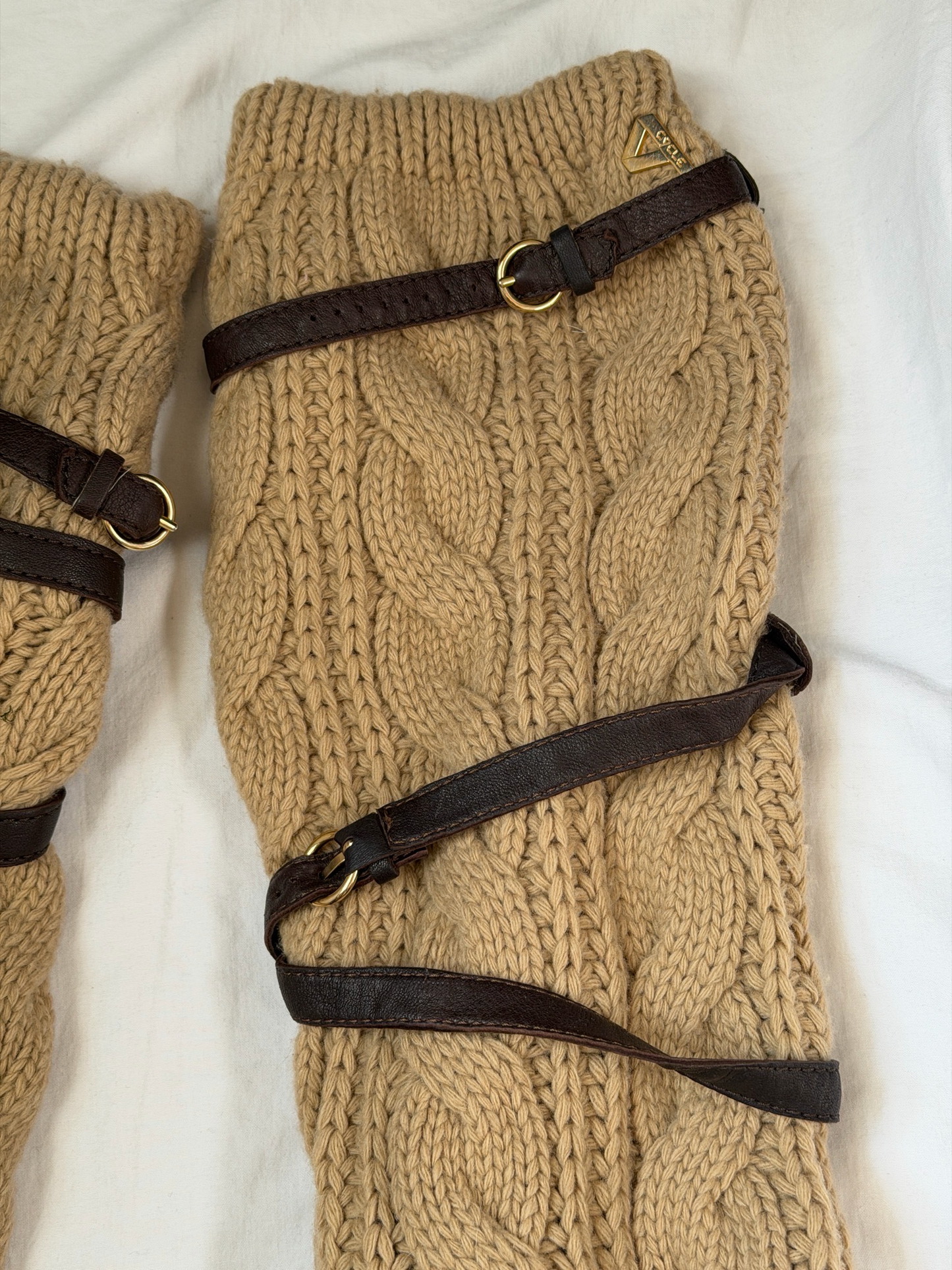 Vintage Knit Buckle Boots — 38/39