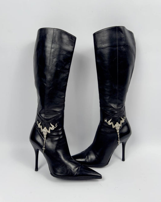 Cesare Paciotti Vintage Italian Scorpion Leather Boots — 38/38.5