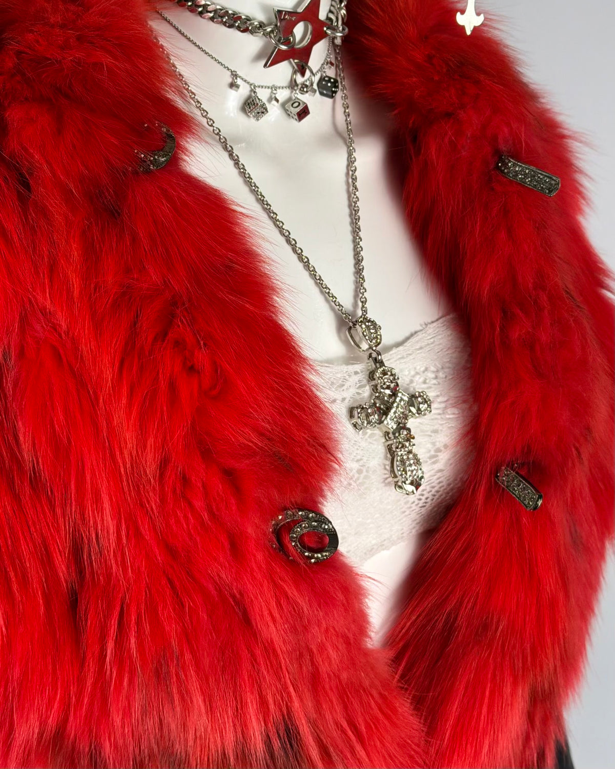 Vintage Fur Leather Jacket — M/L