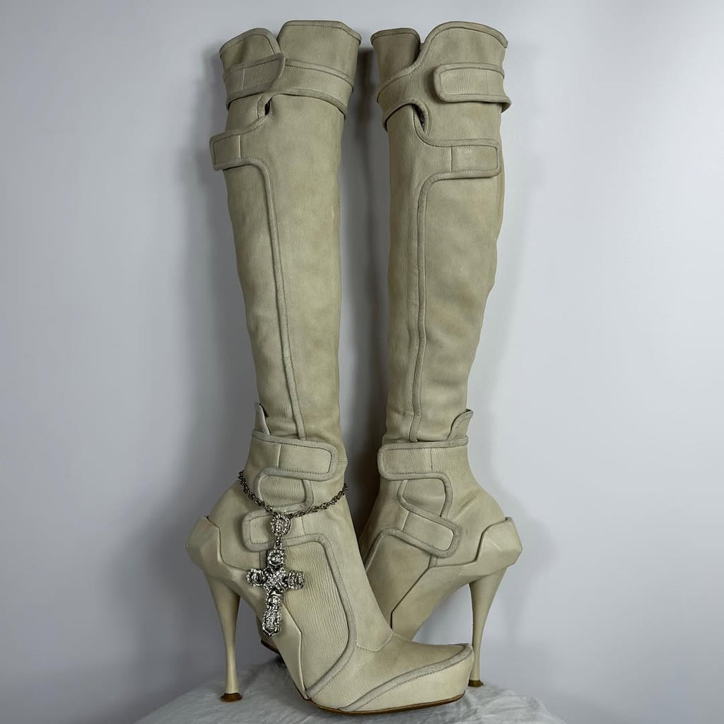 Celine FW 2008 Runway Leather Moto Boots — 38.5/39