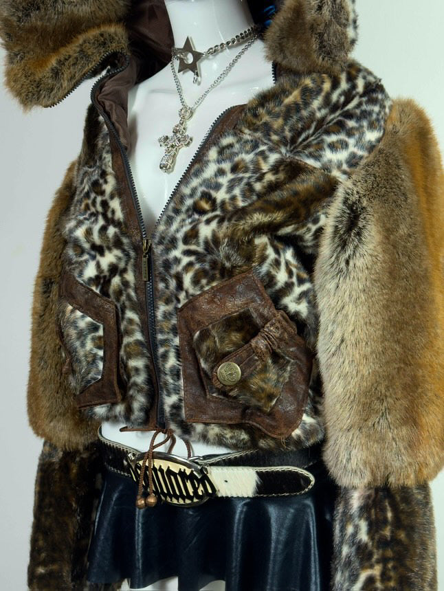 Vintage FAUX Fur Crop Jacket XS/M