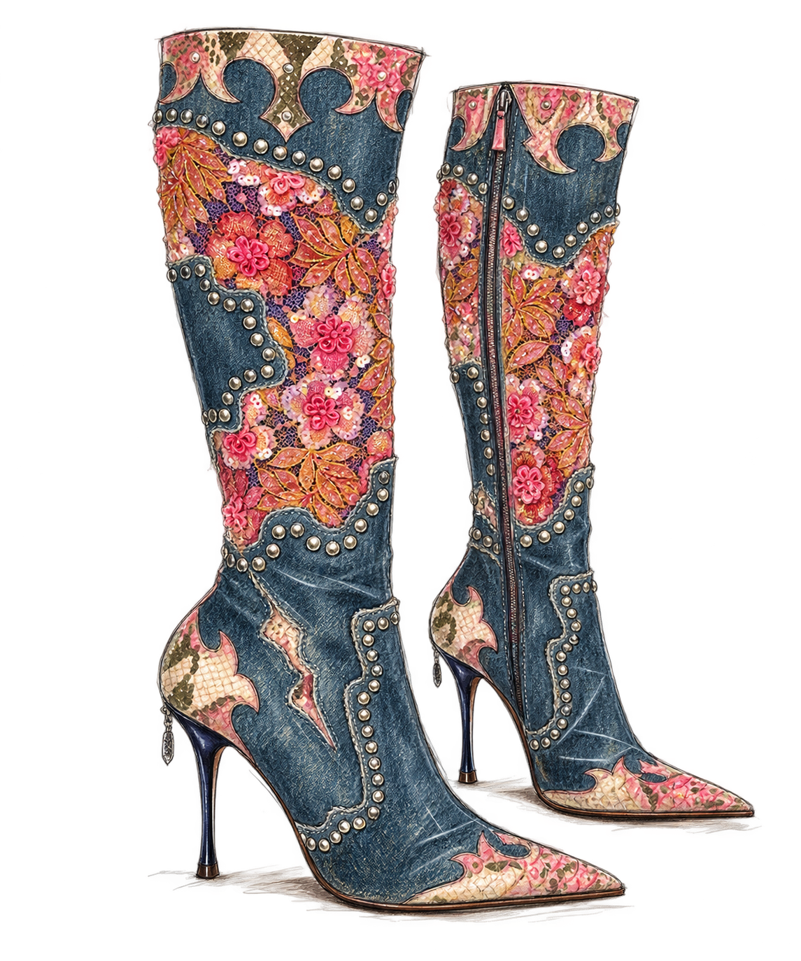 Floral archive boots