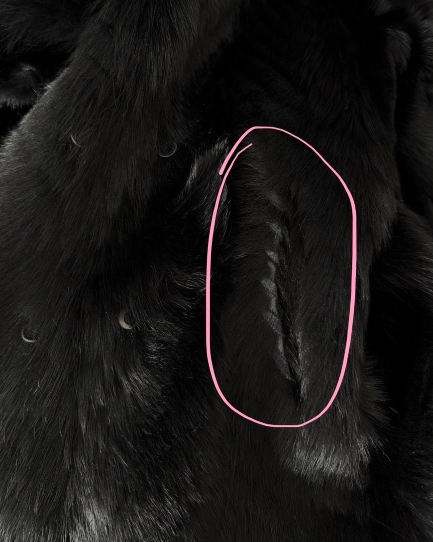 Vintage Long Black Fur Coat — S/L