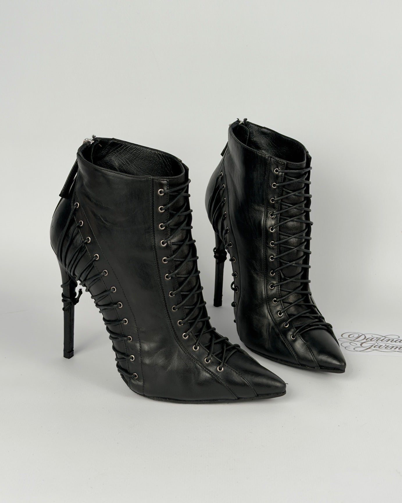 Gianmarco Lorenzi Vintage Corset Boots — 38.5