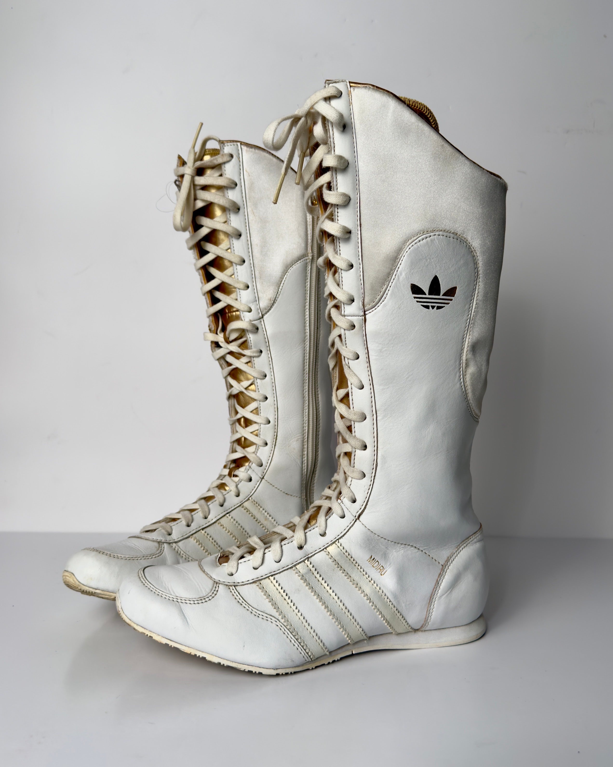 adidas MIDIRU ロングレースアップシューズ　レア　アディダスy2k Adidas Midiru Vintage 2000 Boxing Boots — 36.5/37 – darina`s garms