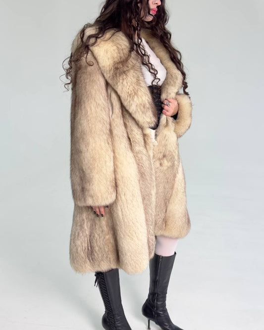 Vintage White Arctic Fox Fur Coat