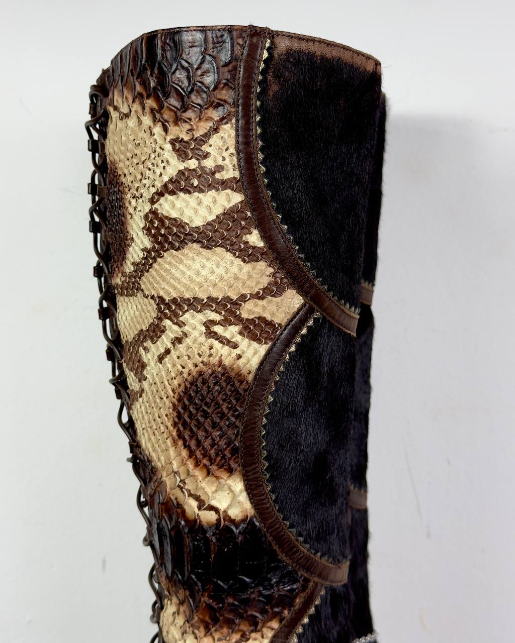 Vintage Corset Lace Up Back Boots 37/37.5