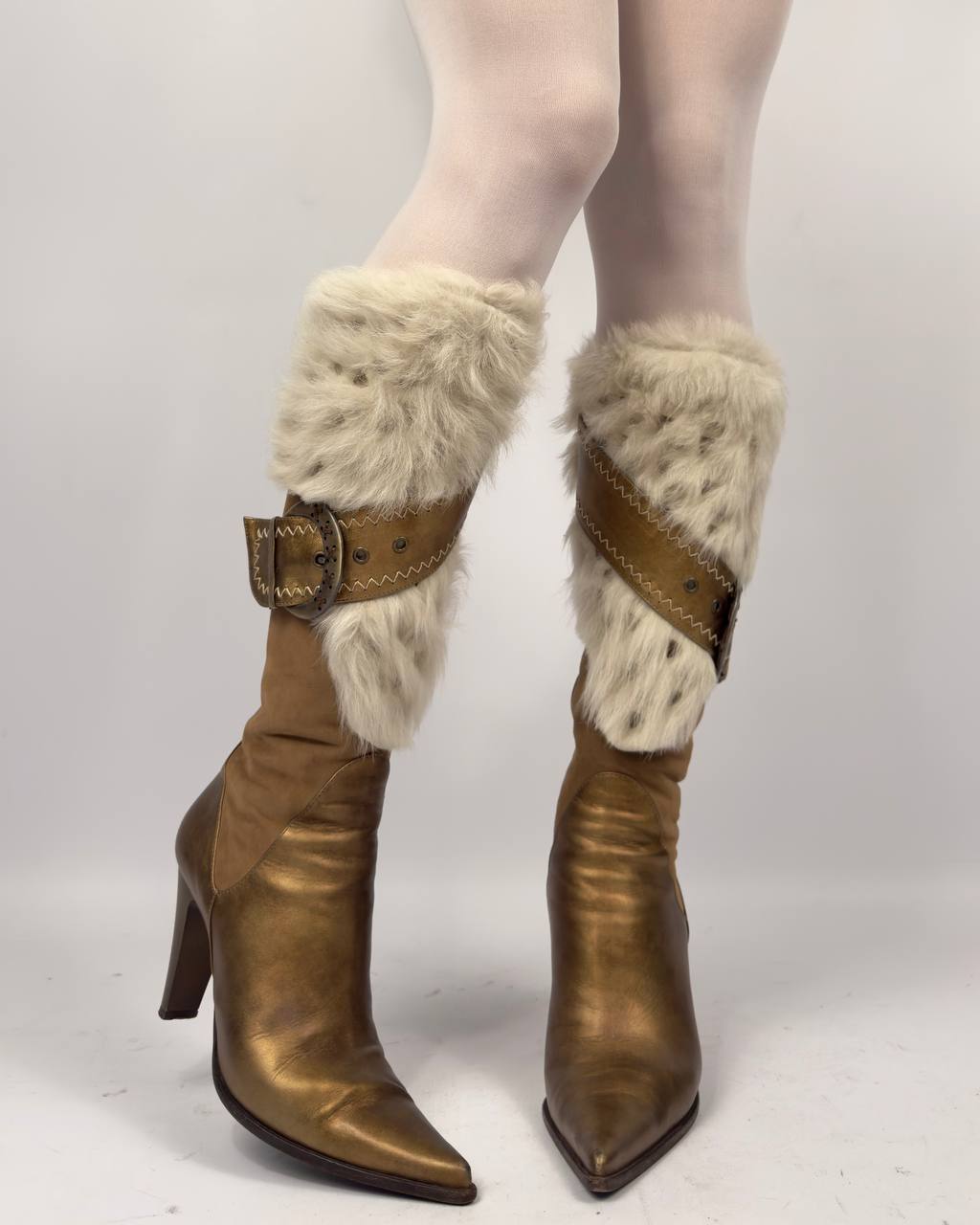 Vintage Italian Winter Fur Boots — 37/37.5
