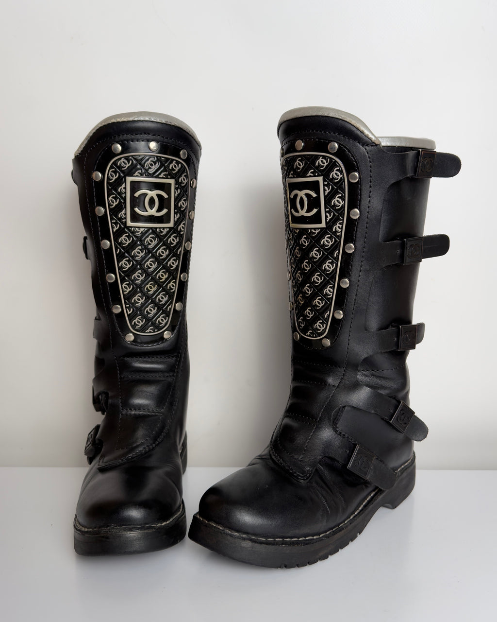 Chanel FW 2003 Moto Biker Boots — 37