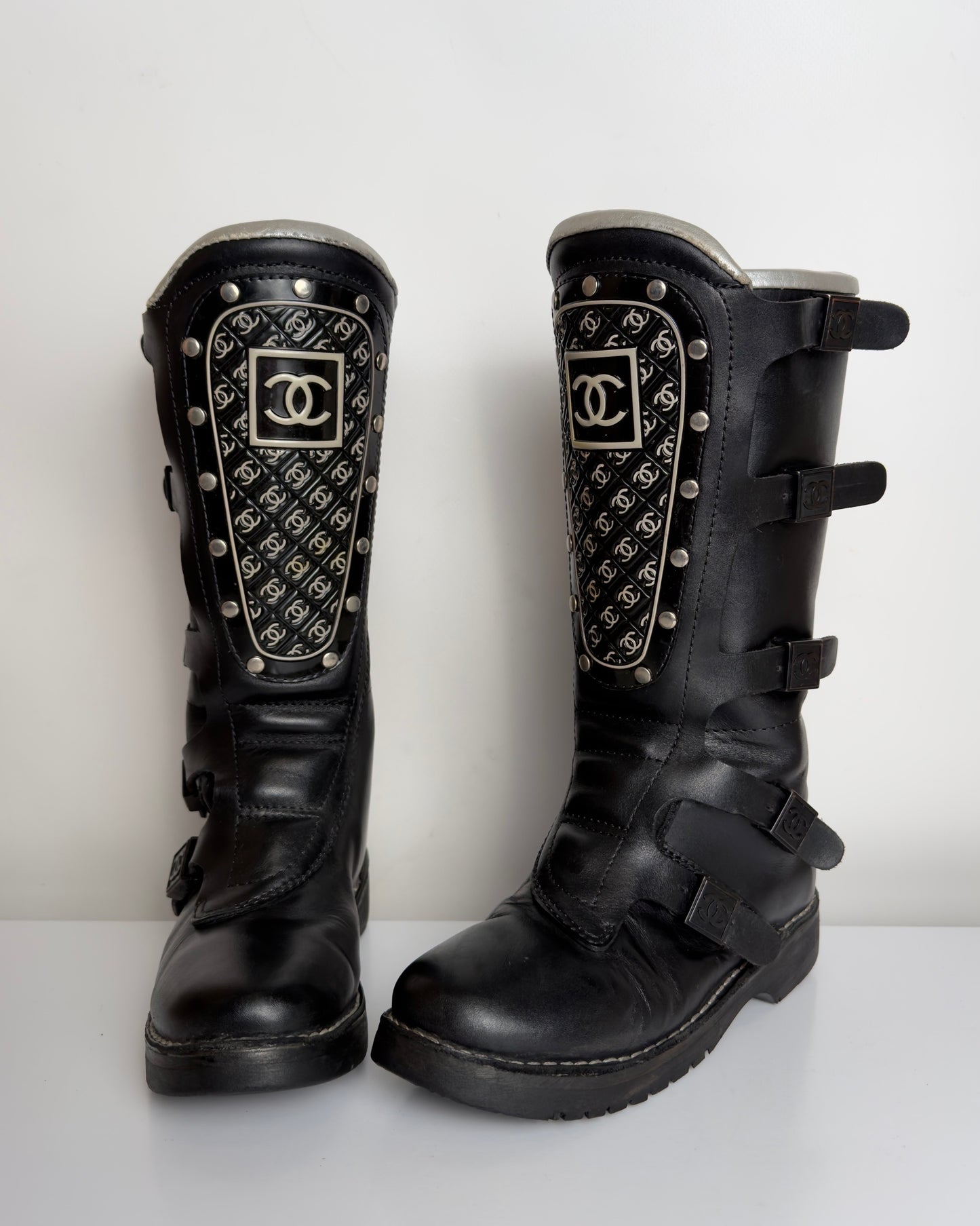 Chanel FW 2003 Moto Biker Boots — 37