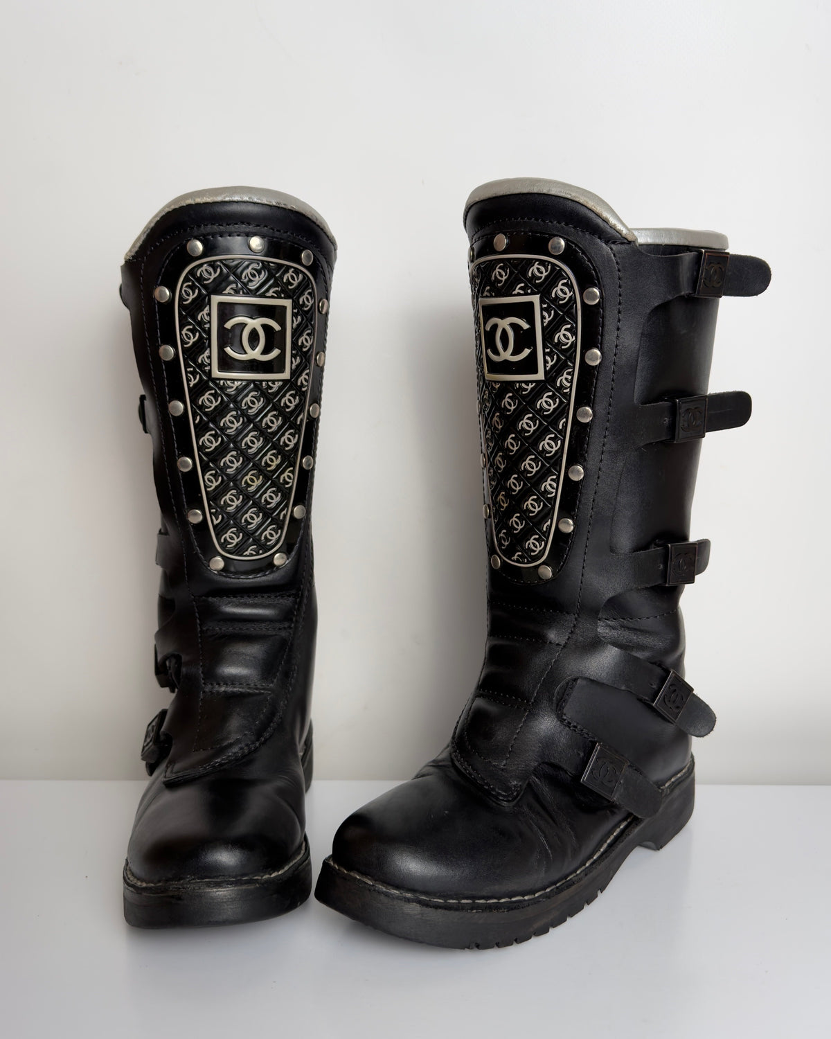 Chanel FW 2003 Moto Biker Boots — 37