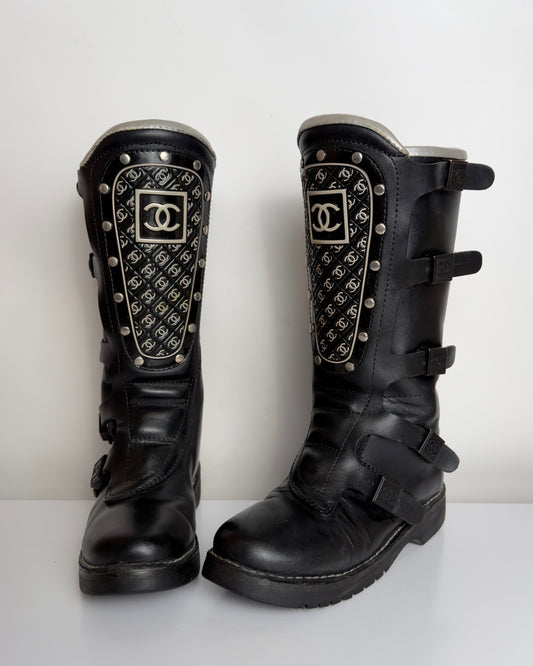Chanel FW 2003 Moto Biker Boots — 37
