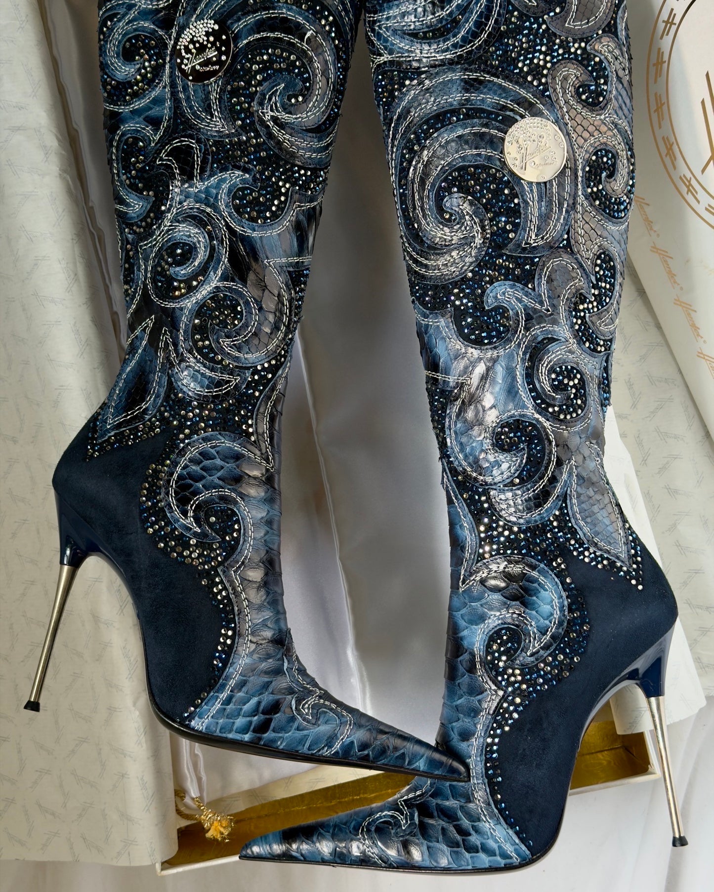 Hamlet Couture Italian Python Boots