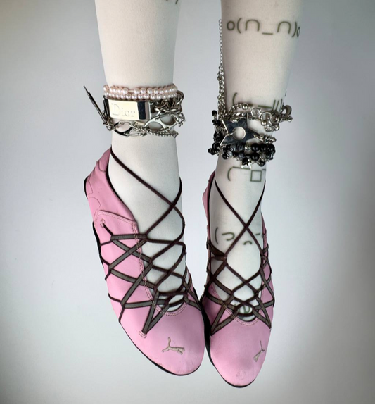 Puma Vintage Lace Up Ballet Flats — 37/38