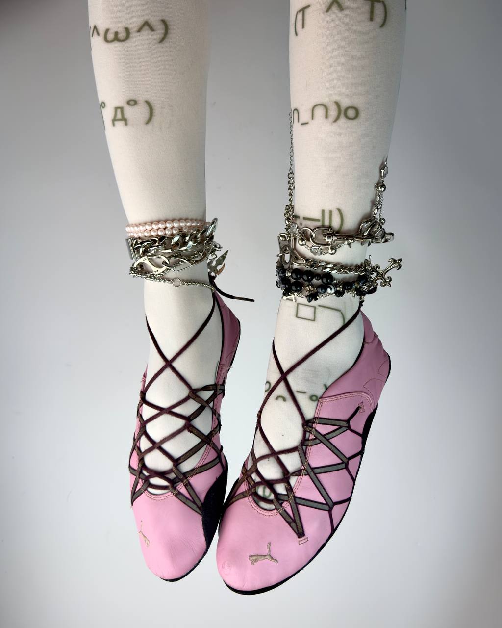 Puma Vintage Lace Up Ballet Flats — 37/38