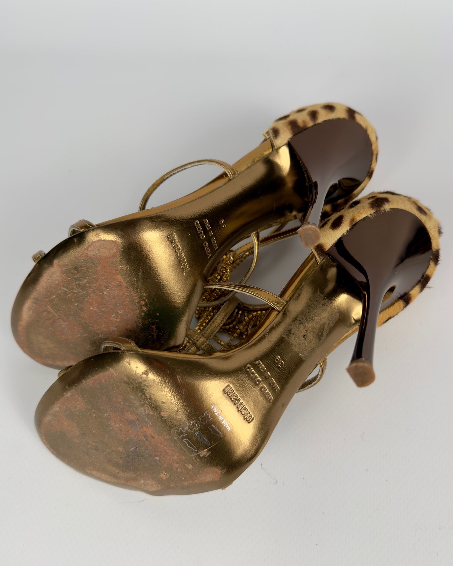 Roberto Cavalli Vintage Scarab Heels — 39
