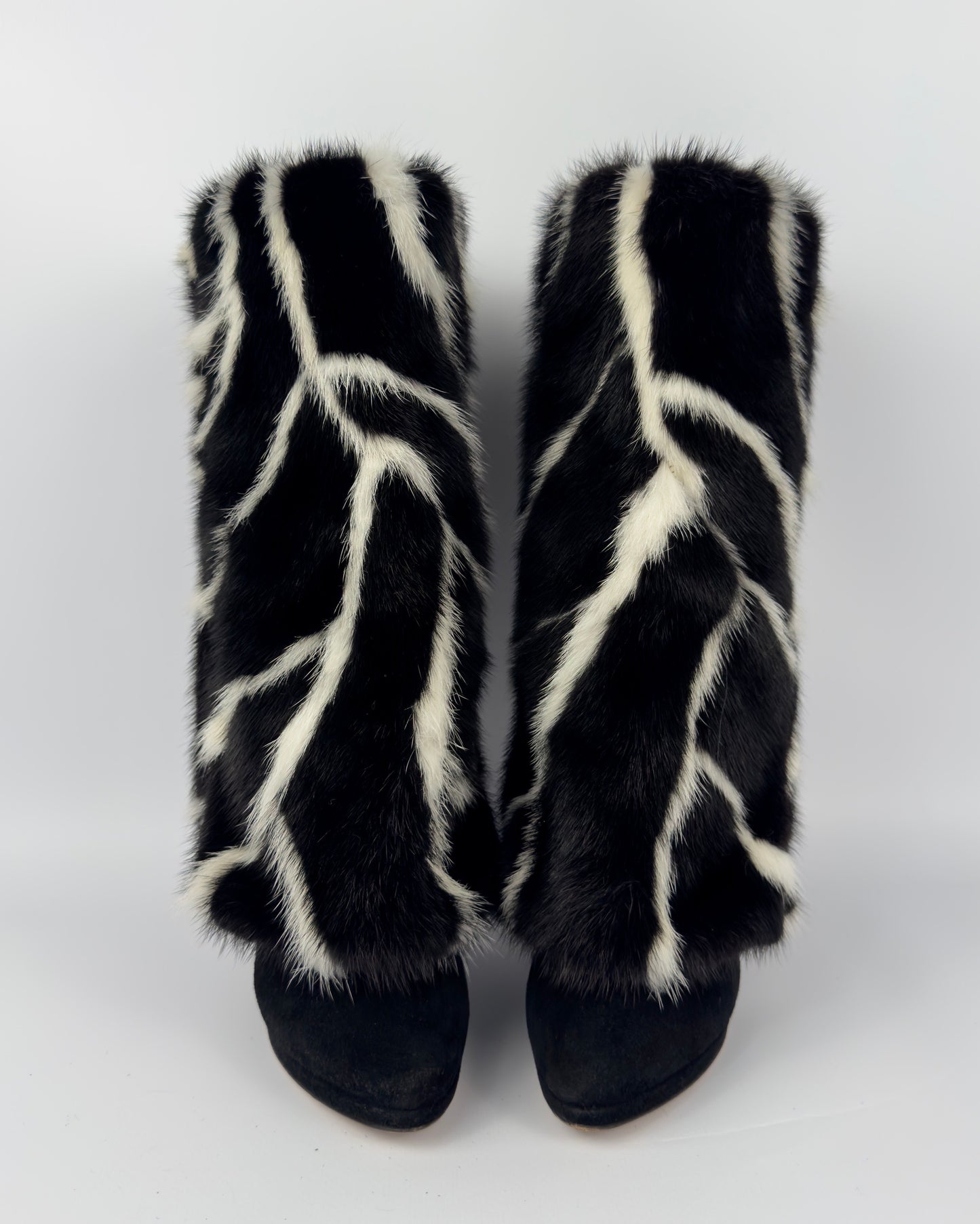 Casadei Vintage Mink Fur Boots — 38