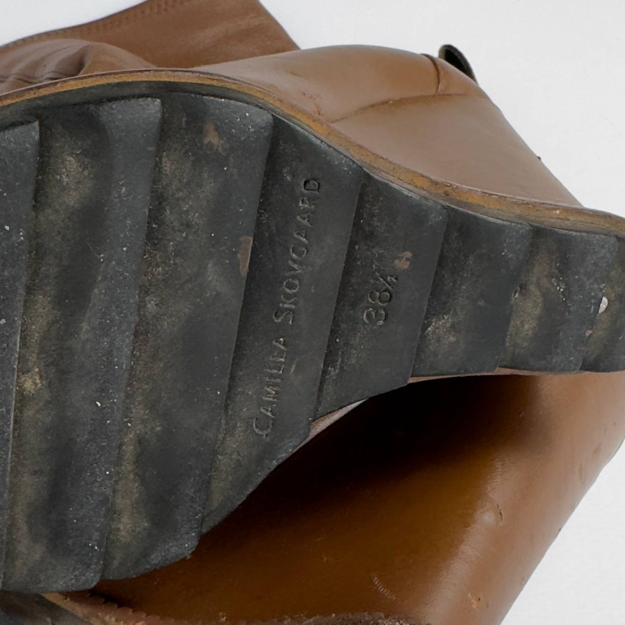 Camilla Skovgaard Peep Toe Leather Boots — 38/38.5