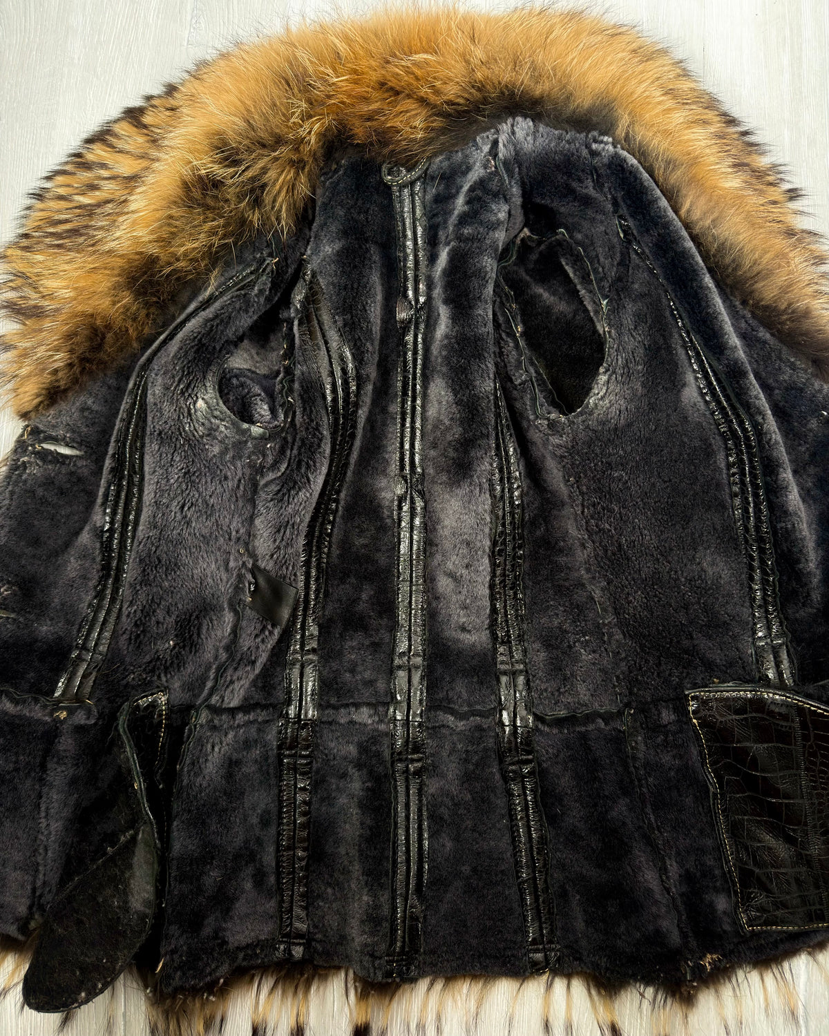 Vintage Fur Leather Jacket — XS/M