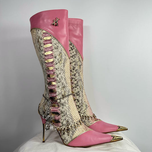 Hamlet Couture Italian Python Boots new with box