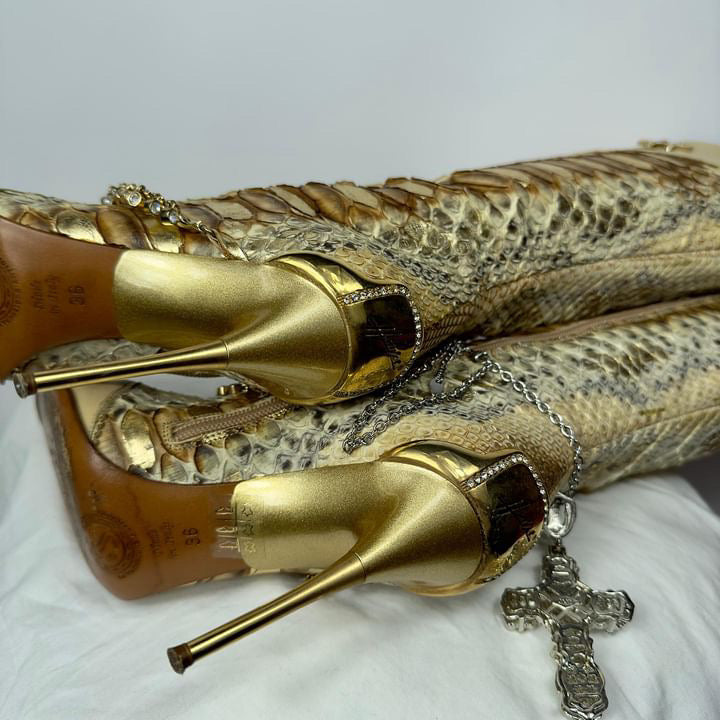 Hamlet Couture Italian Handmade Python Boots 36/37 FINAL SALE