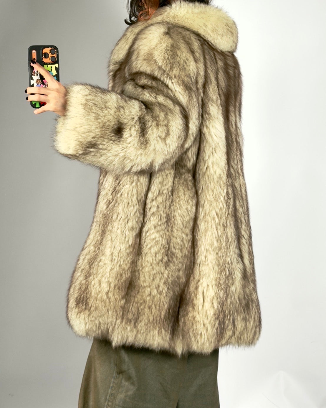 Vintage Arctic Fox Luxurious Fluffy Fur Coat