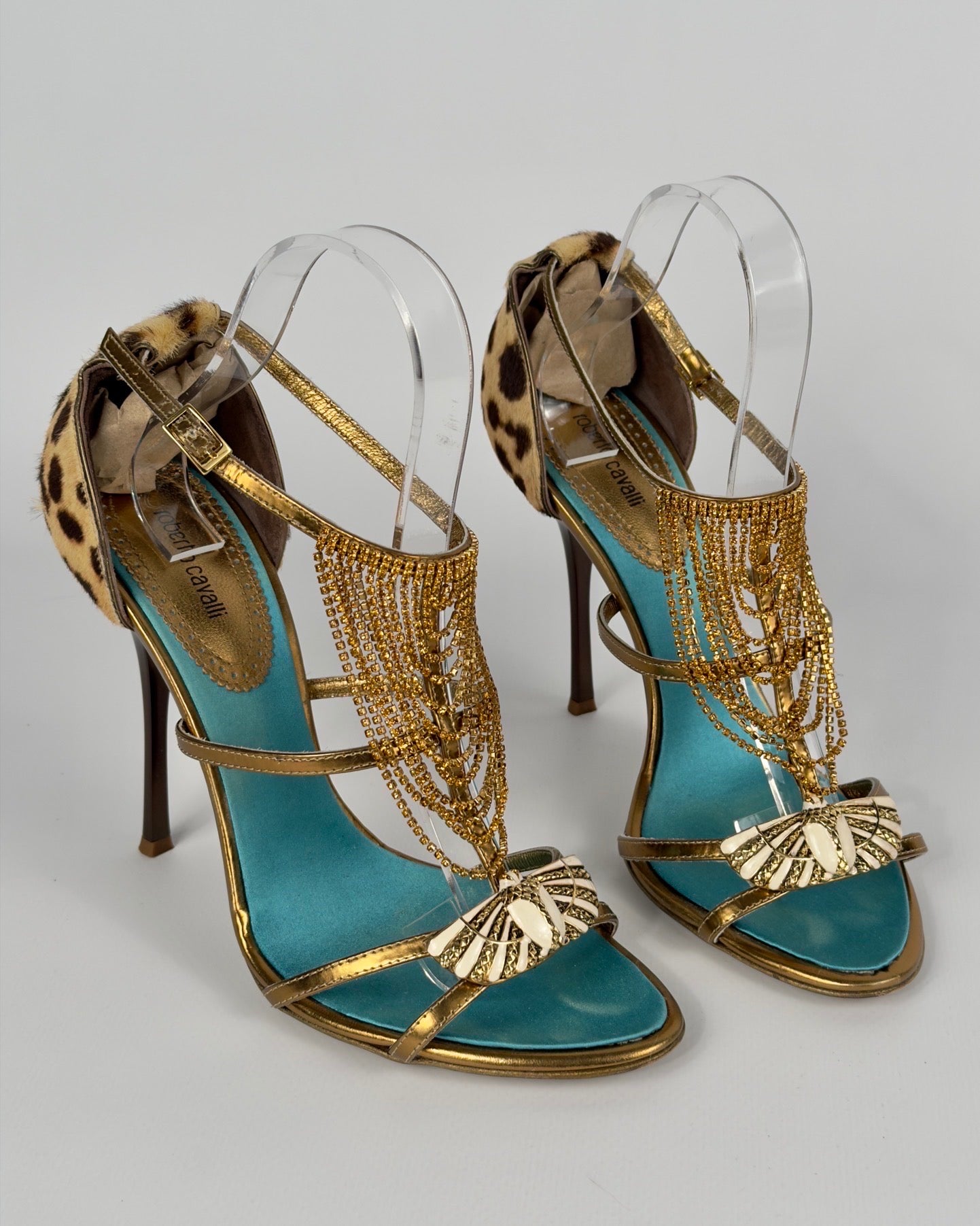 Roberto Cavalli Vintage Scarab Heels — 39
