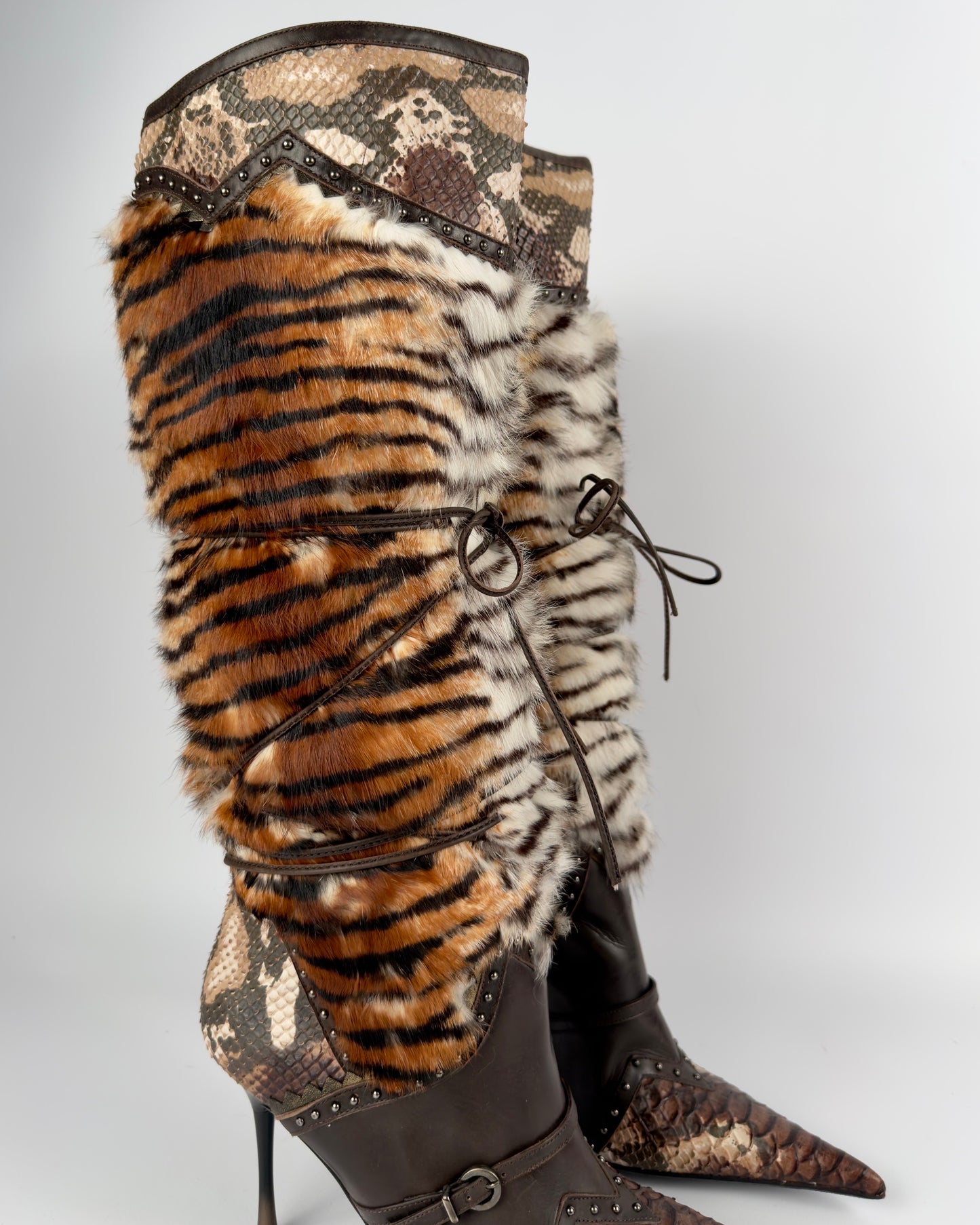 El Dante’s Couture Vintage Fur Boots — 39