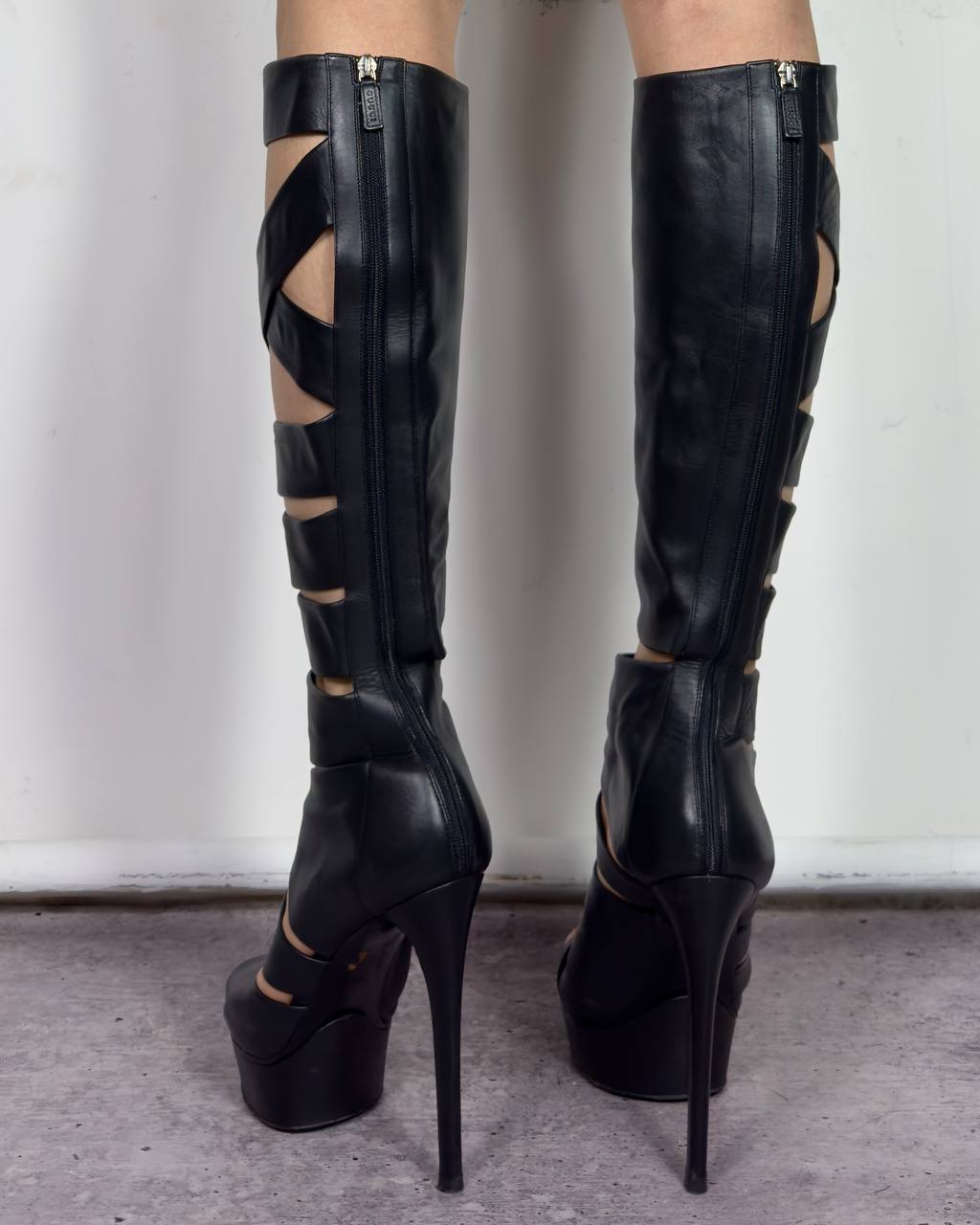 Gucci SS2010 Helena Runway Cut Out Gladiator Boots