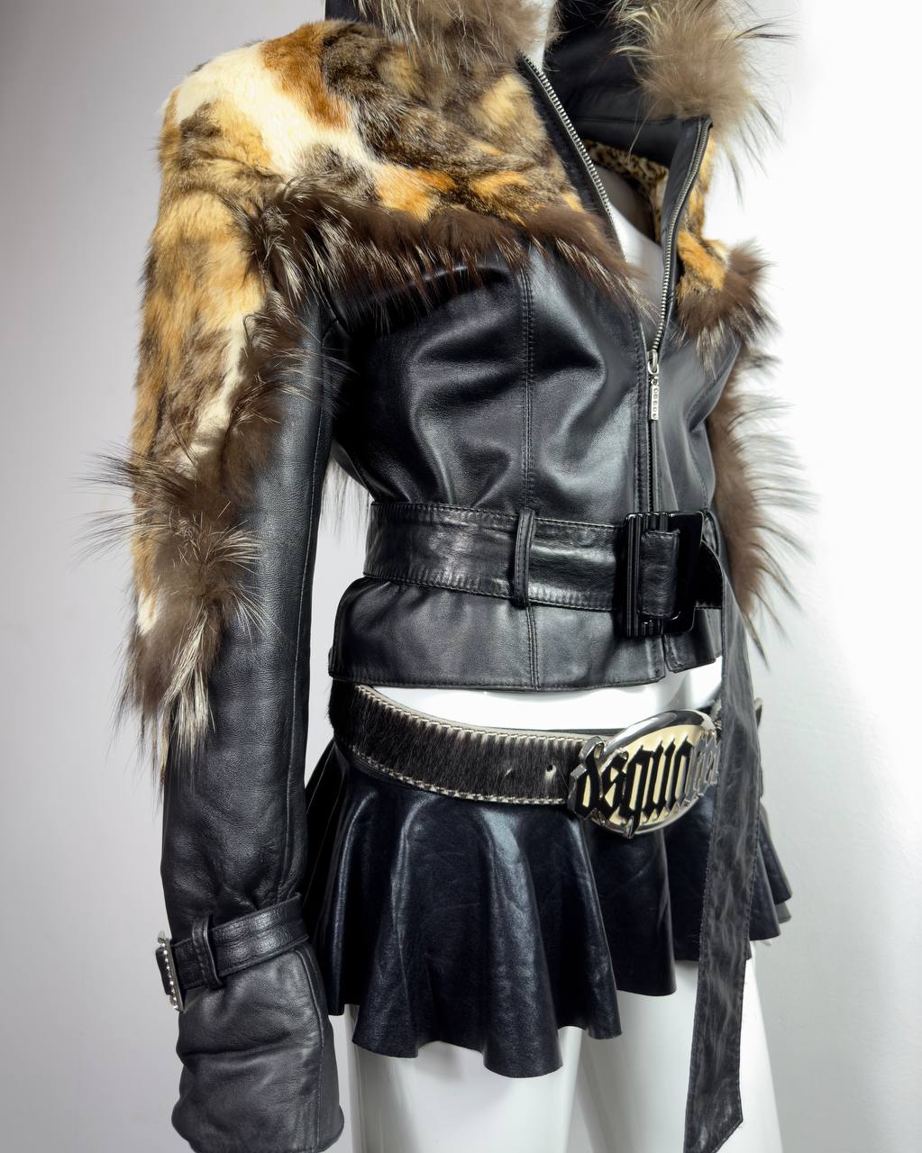 Vintage Fur Leather Jacket XS/M