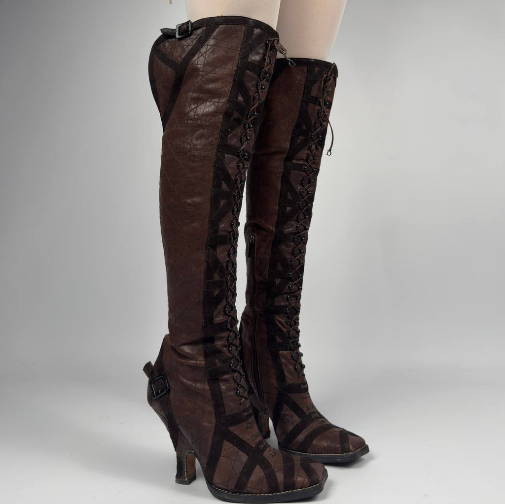 Dior Galliano 00s Leather Boots — 38.5