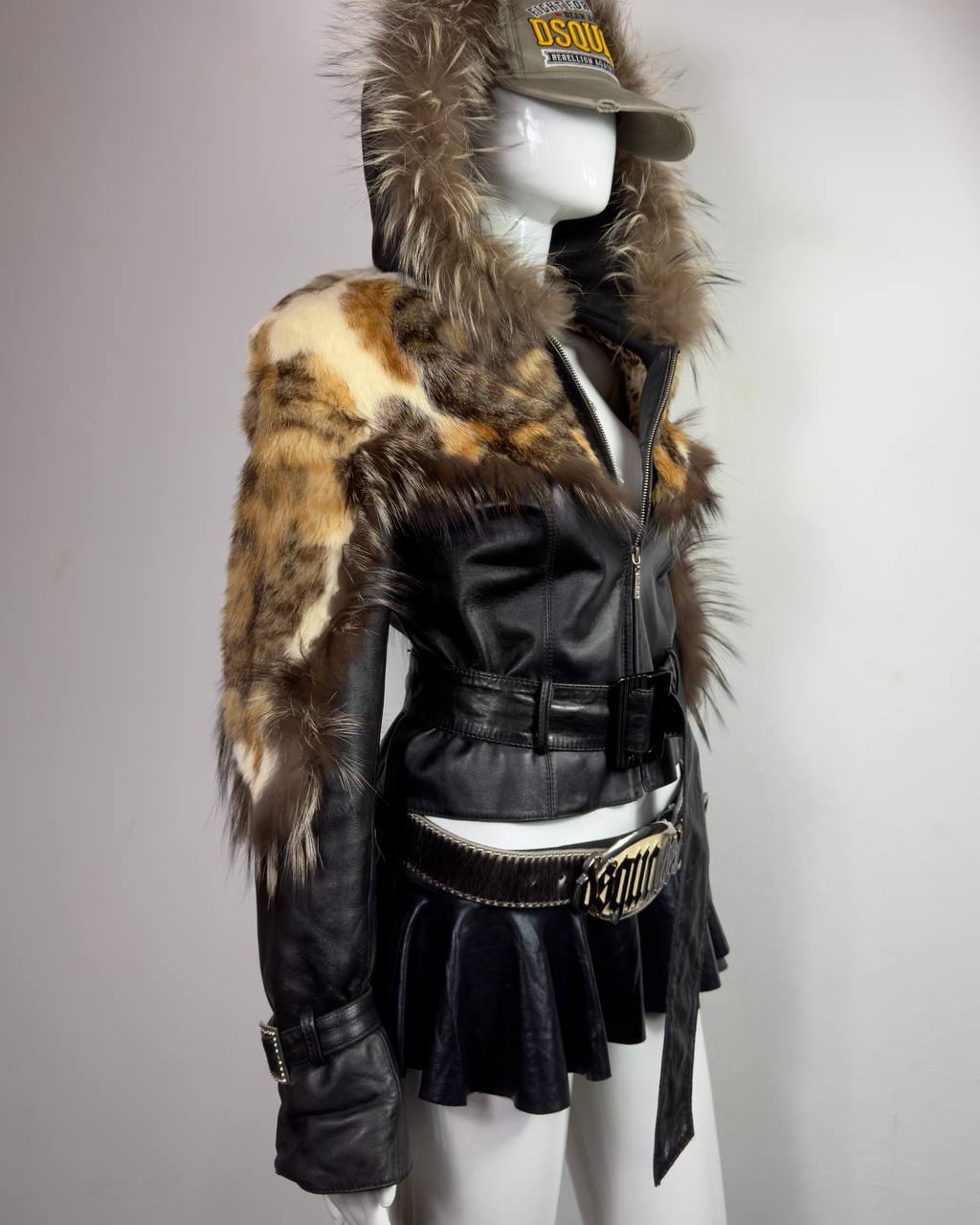Vintage Fur Leather Jacket XS/M