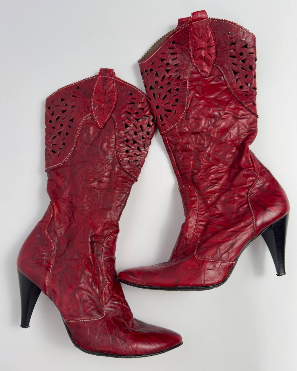Vintage Leather Red Boots — 40