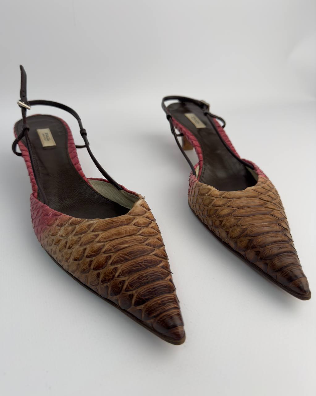 Prada Vintage Python Kitten Heels — 39