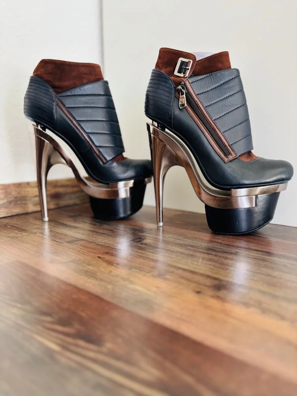 Versace 2010 Triple Platform Booties — 39