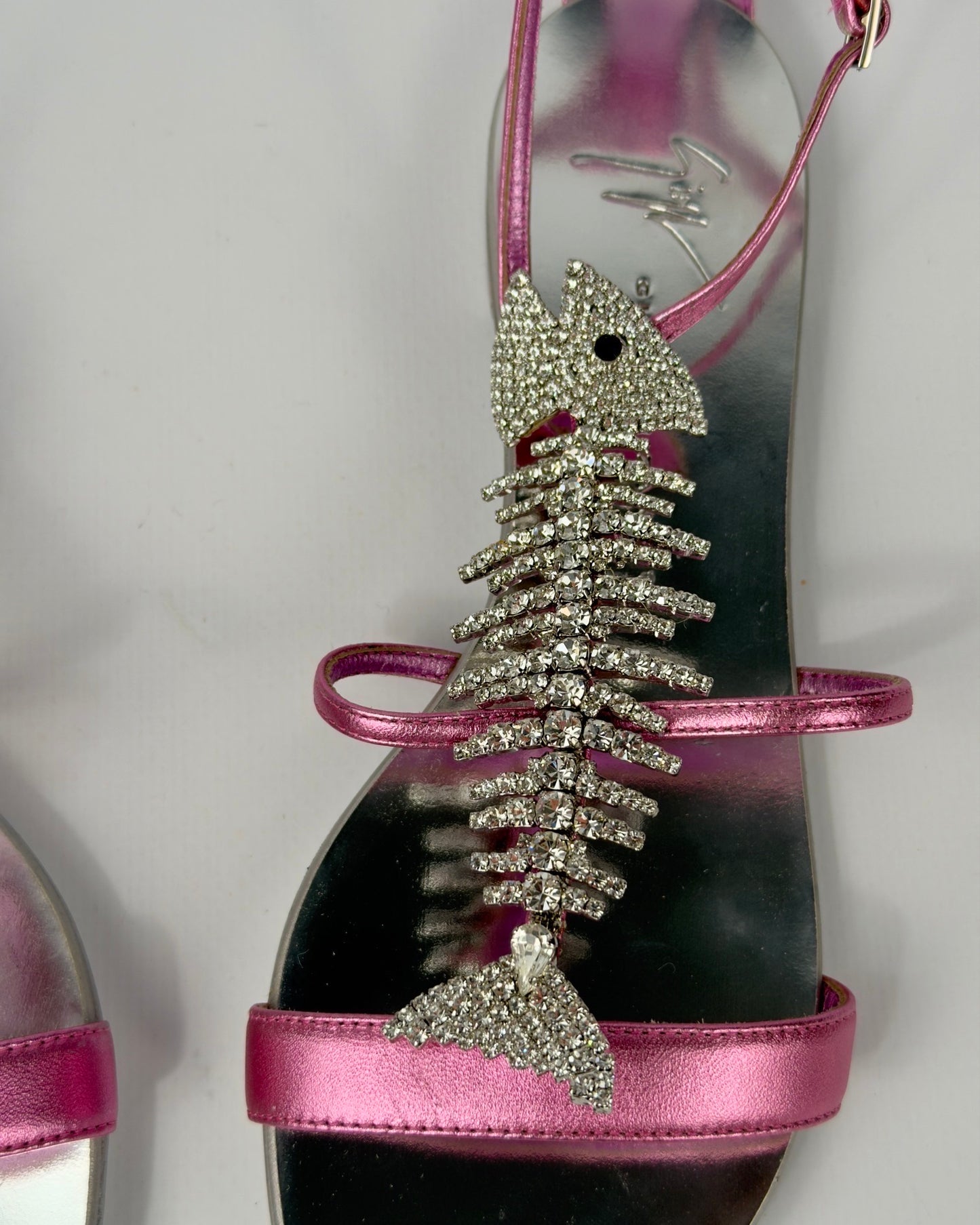 Giuseppe Zanotti Pink Fishbone Sandals — 35.5/36 NWB