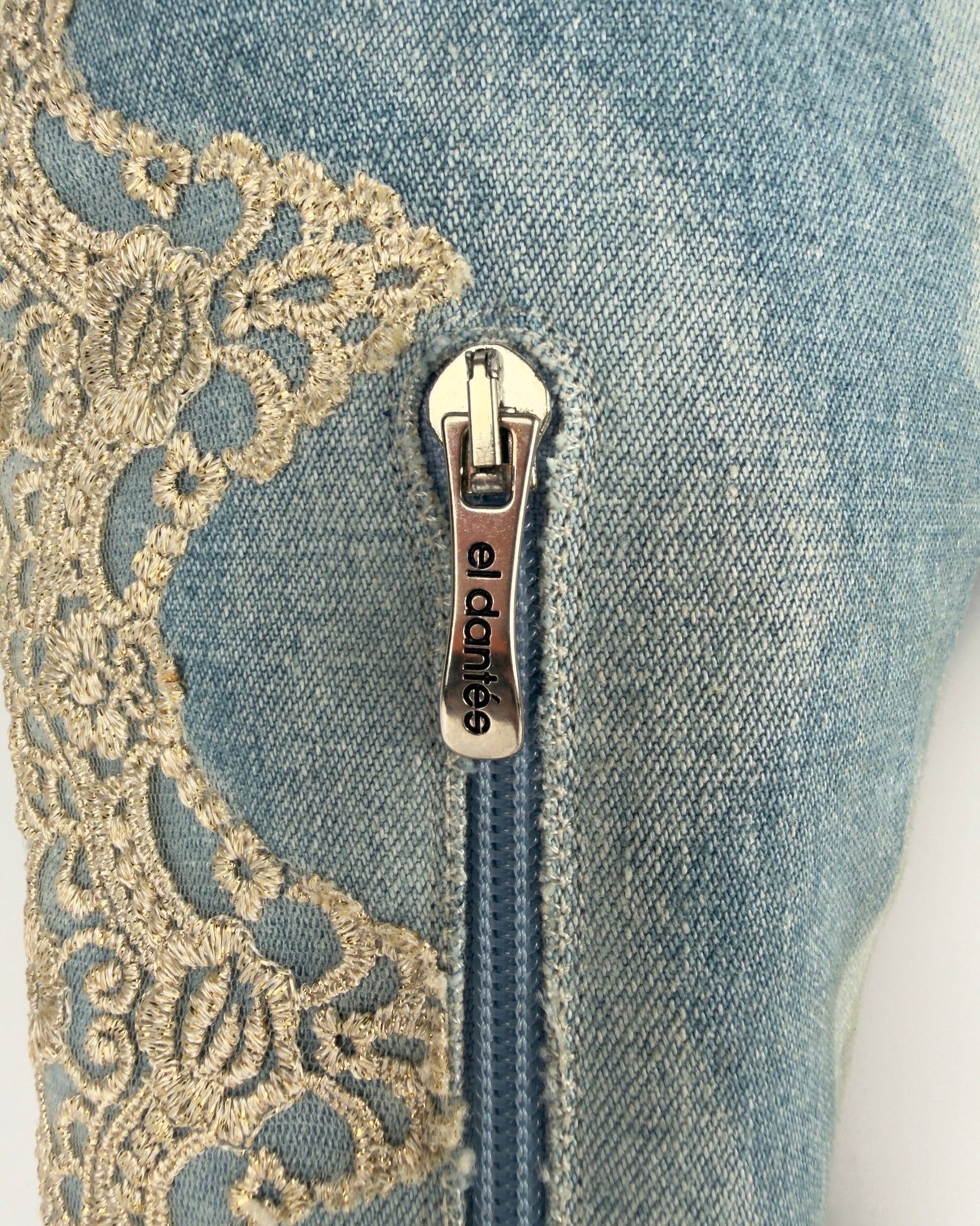 El Dante’s Couture Vintage Denim Boots — 38/39