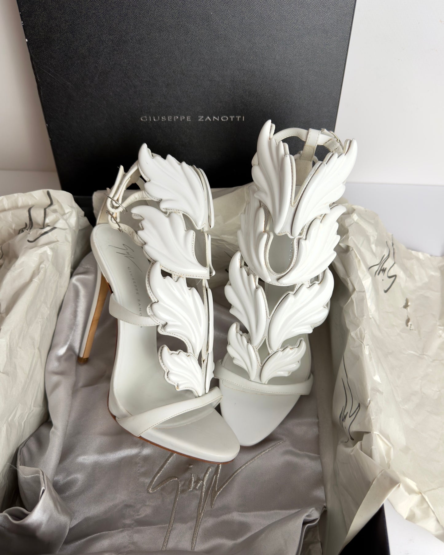 Giuseppe Zanotti White Cruel Summer Heels