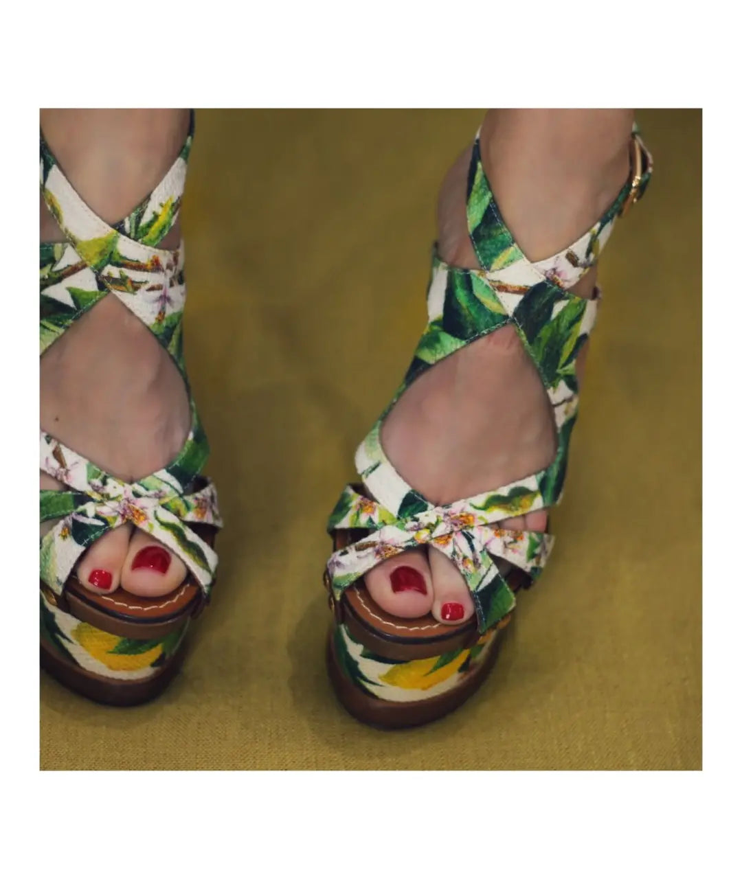 Dolce Gabbana Vintage Floral Cut Out Wedge Heels — 37