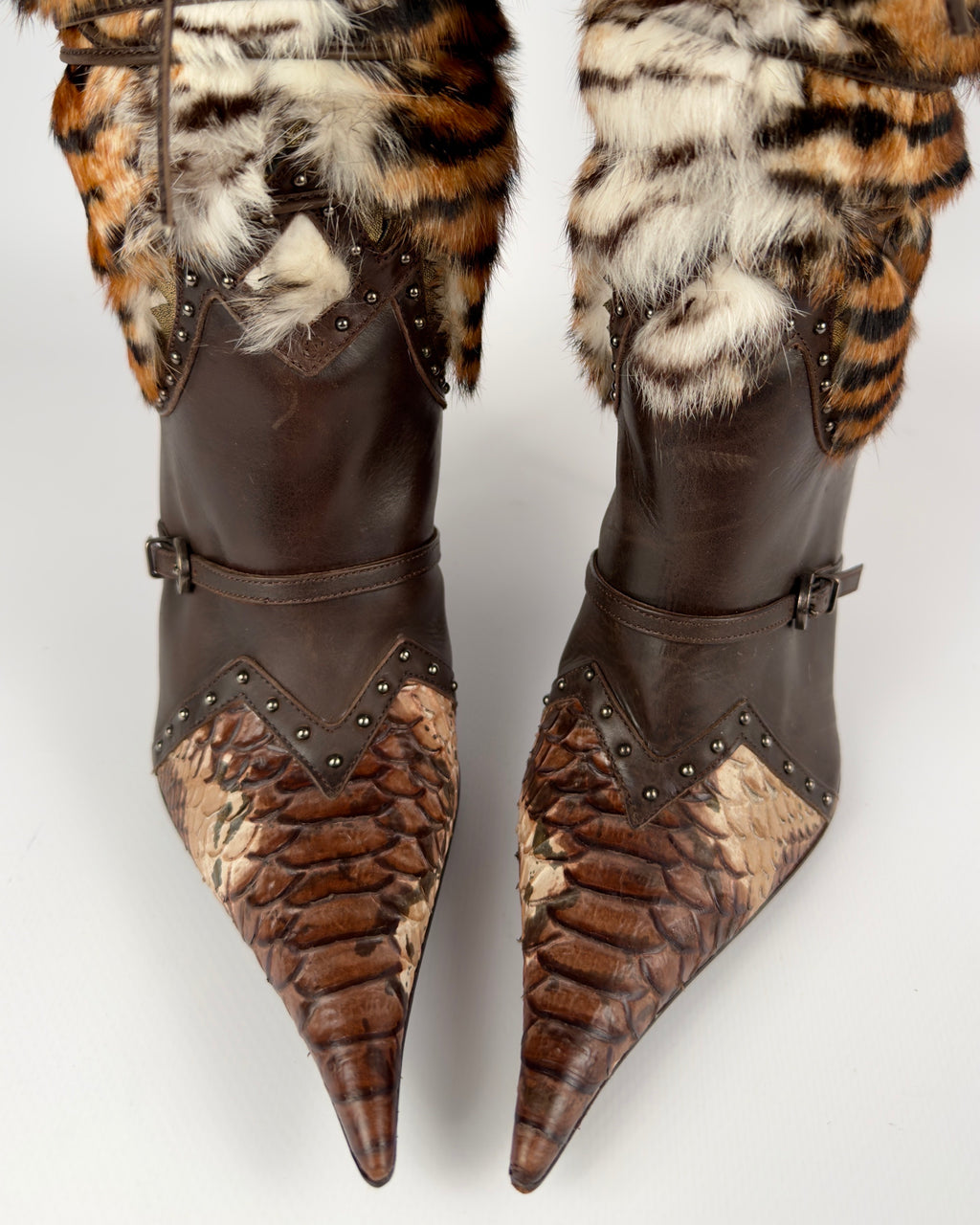 El Dante’s Couture Vintage Fur Boots — 39