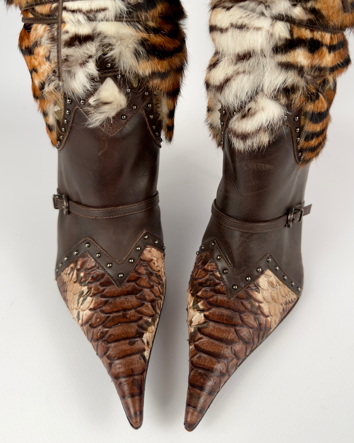 El Dante’s Couture Vintage Fur Boots — 39