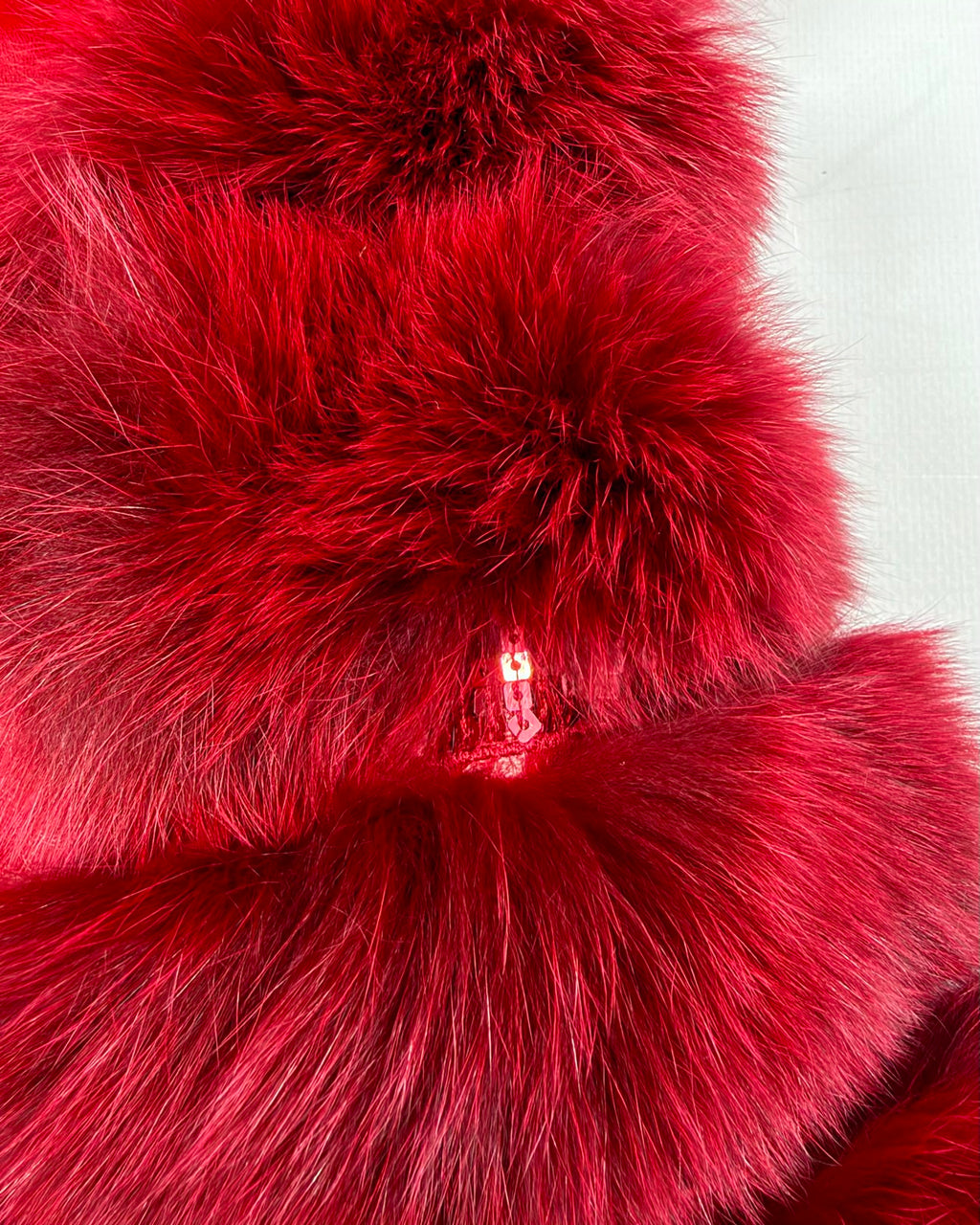 Vintage Red Fur Leather Jacket — S/M