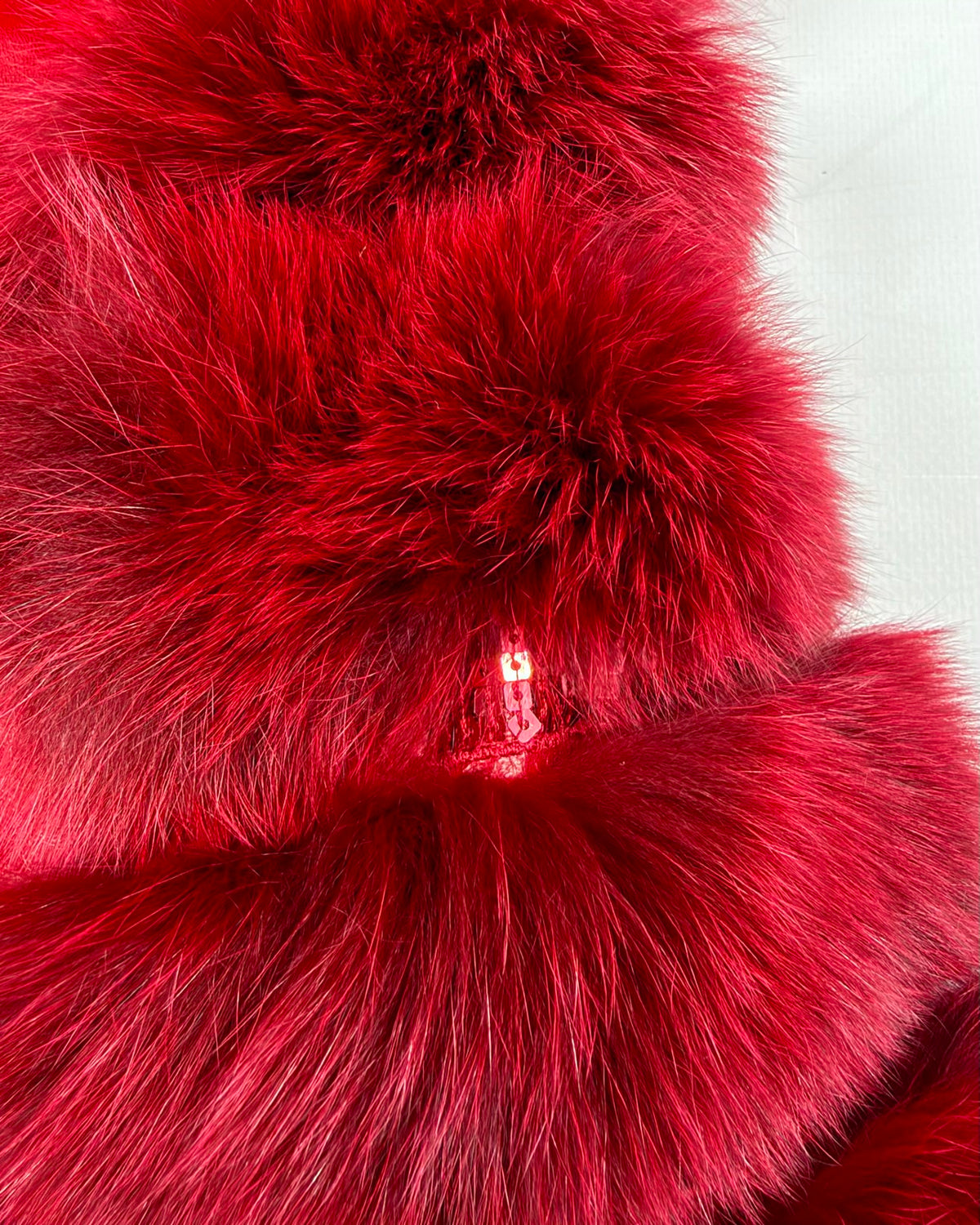 Vintage Red Fur Leather Jacket — S/M