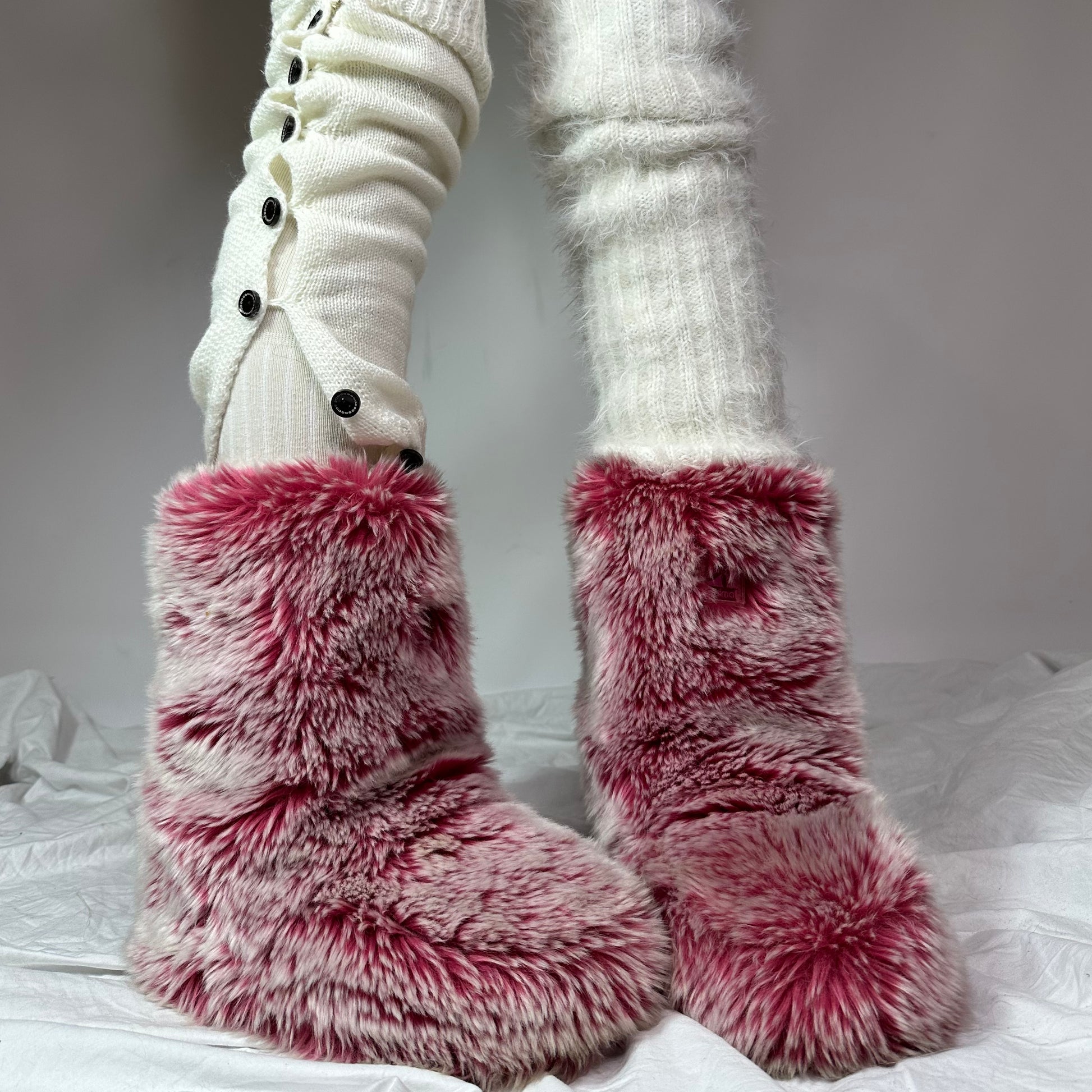 Vintage Animal Faux Fur Boots 35 37 darina s garms